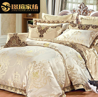欧式奢华全棉床上用品四件套 高档别墅家纺1.8贡缎婚庆六八十件套