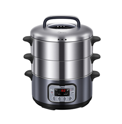 美的牌电子蒸笼智能大号真笼家用厨房小家电蒸包子器不锈钢蒸煮锅