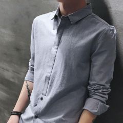 衬衫男士七分长袖2019新款韩版潮流夏季休闲帅气春秋衬衣男装外套
